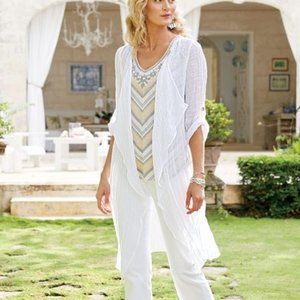 Soft Surroundings Light Weight Linen Topper Jacket